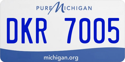MI license plate DKR7005