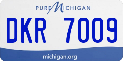 MI license plate DKR7009