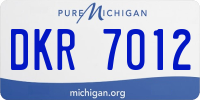 MI license plate DKR7012