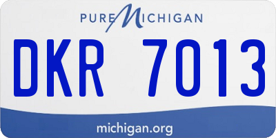 MI license plate DKR7013