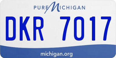 MI license plate DKR7017