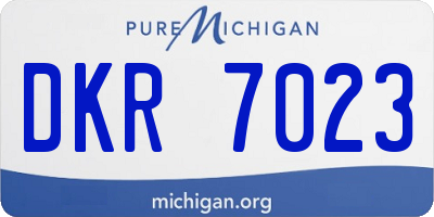 MI license plate DKR7023