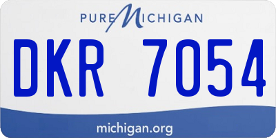 MI license plate DKR7054