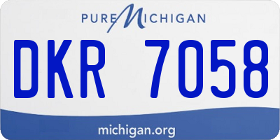 MI license plate DKR7058