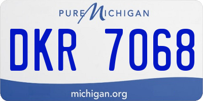MI license plate DKR7068