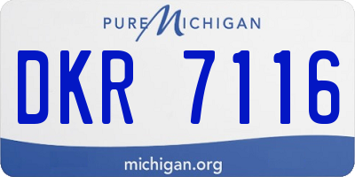 MI license plate DKR7116