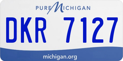 MI license plate DKR7127