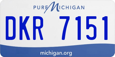 MI license plate DKR7151