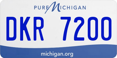 MI license plate DKR7200