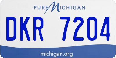 MI license plate DKR7204