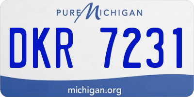 MI license plate DKR7231