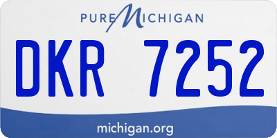 MI license plate DKR7252