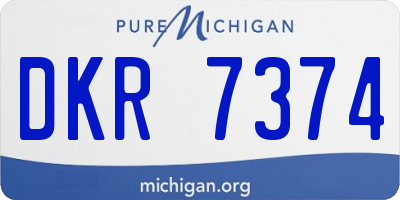 MI license plate DKR7374