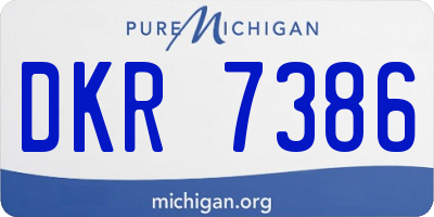 MI license plate DKR7386