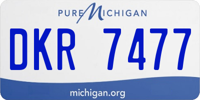 MI license plate DKR7477