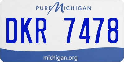 MI license plate DKR7478