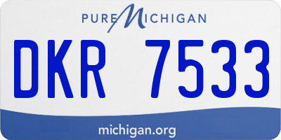 MI license plate DKR7533