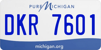 MI license plate DKR7601