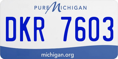 MI license plate DKR7603