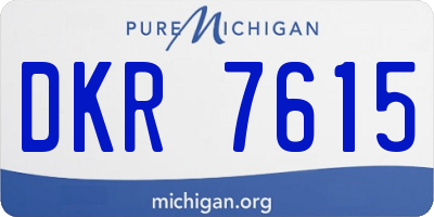 MI license plate DKR7615