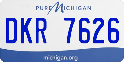 MI license plate DKR7626