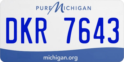 MI license plate DKR7643