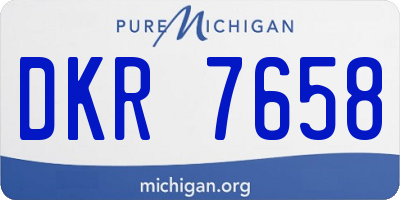 MI license plate DKR7658