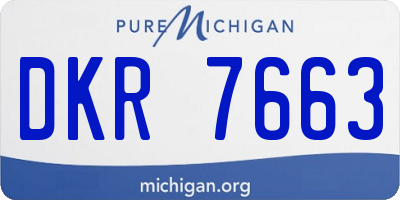 MI license plate DKR7663