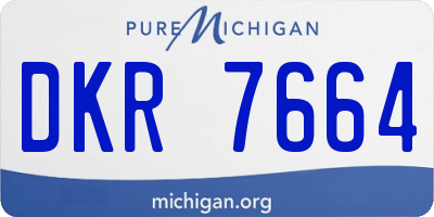 MI license plate DKR7664