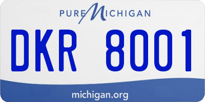 MI license plate DKR8001
