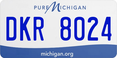 MI license plate DKR8024