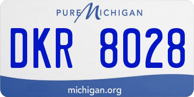 MI license plate DKR8028