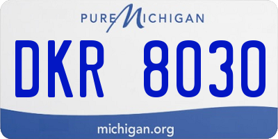 MI license plate DKR8030