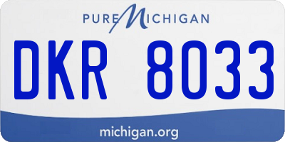 MI license plate DKR8033