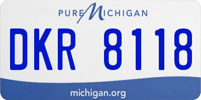 MI license plate DKR8118
