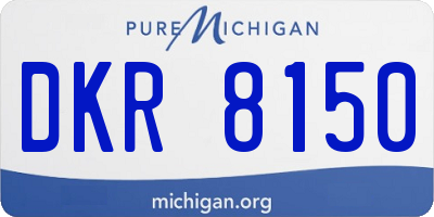 MI license plate DKR8150