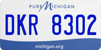 MI license plate DKR8302