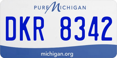 MI license plate DKR8342