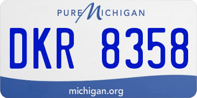 MI license plate DKR8358