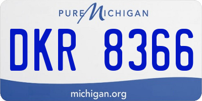 MI license plate DKR8366