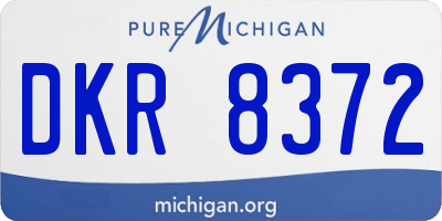 MI license plate DKR8372