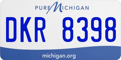 MI license plate DKR8398