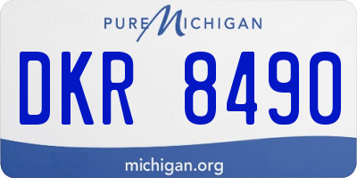 MI license plate DKR8490