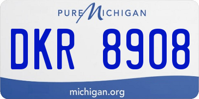 MI license plate DKR8908