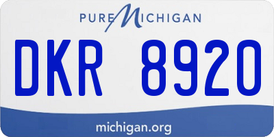 MI license plate DKR8920