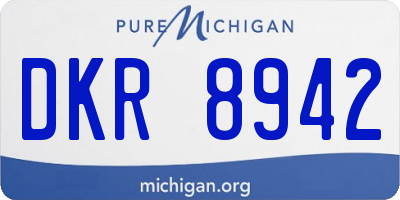 MI license plate DKR8942