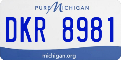 MI license plate DKR8981