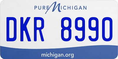 MI license plate DKR8990