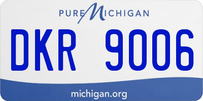 MI license plate DKR9006