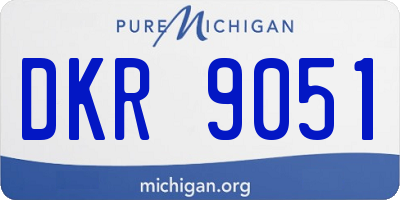 MI license plate DKR9051